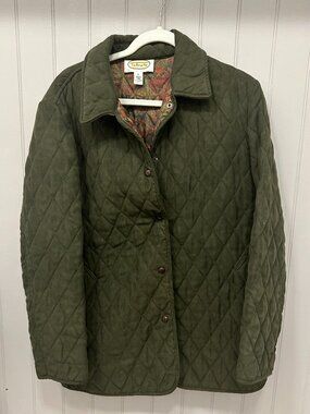 Woman's Large Talbot's olive green quilted jacket